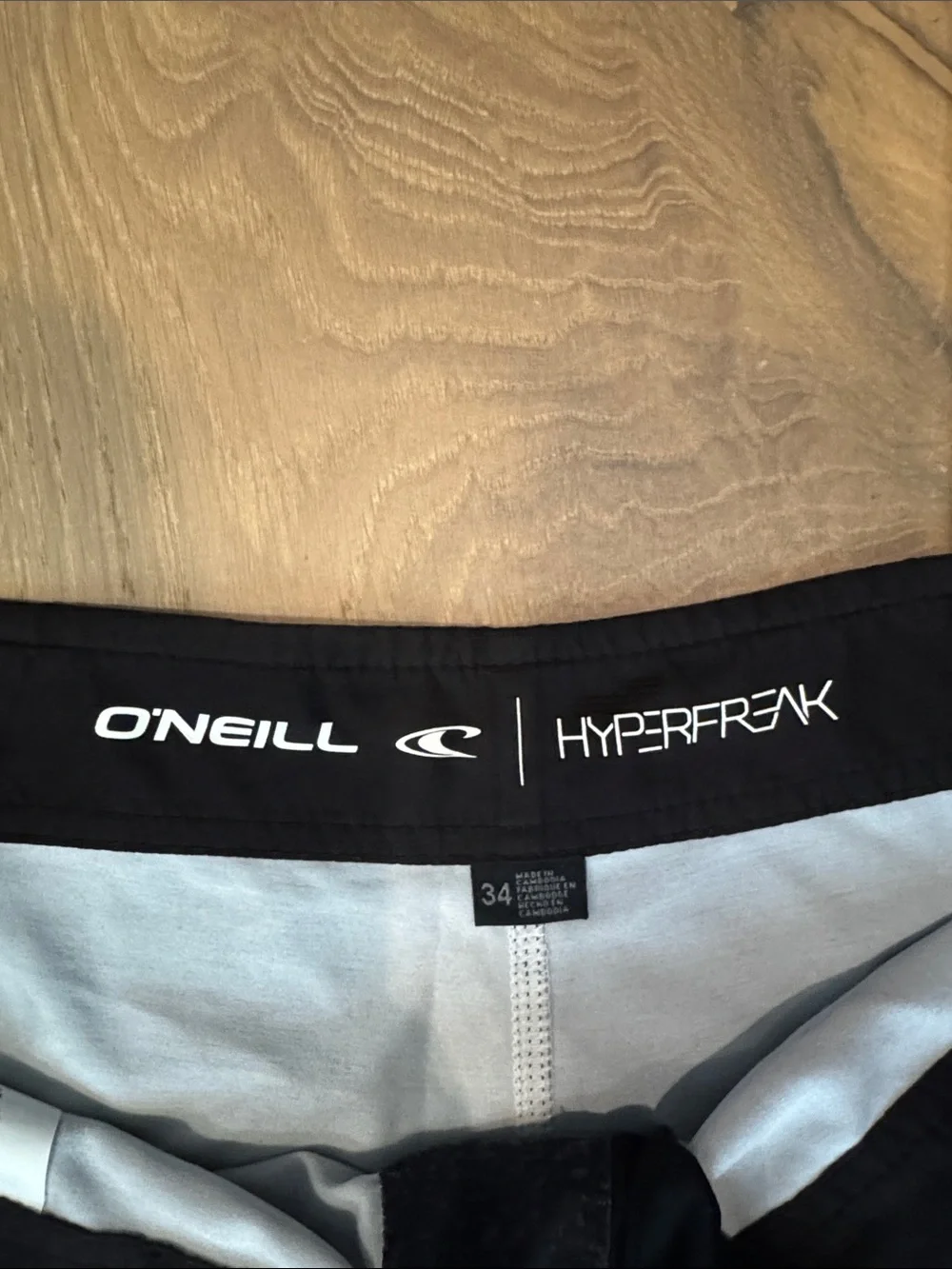 O'Neill Black Board Shorts with White Stripes
